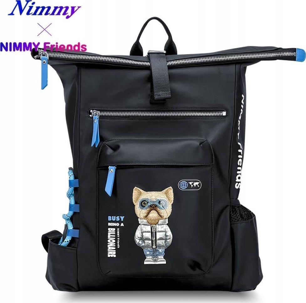 Çantë shpine Nimmy Glasses Cool Cat, për laptop, e zezë