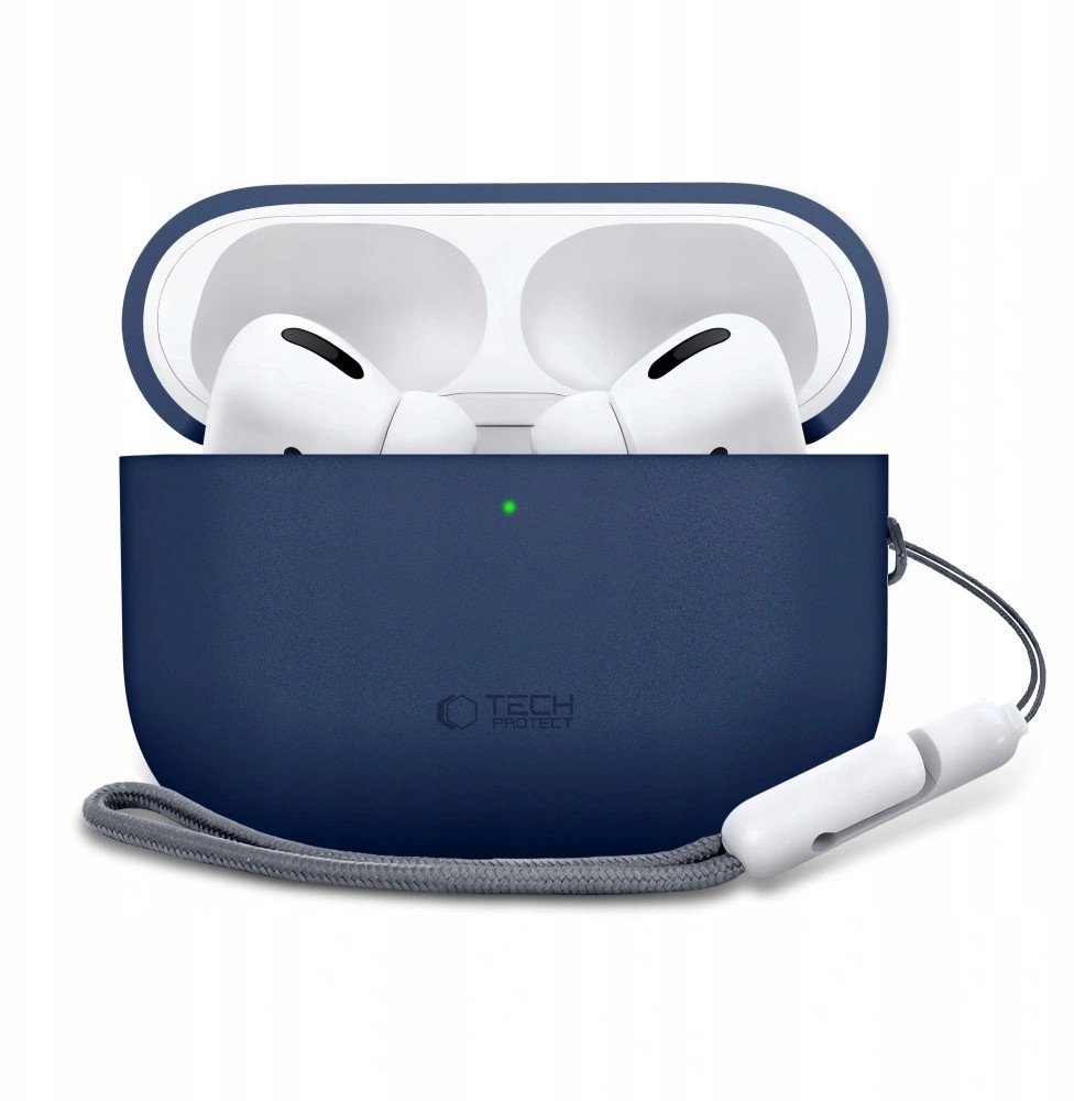 Kuti mbrojtëse Tech-Protect Silicone për Apple AirPods Pro 3, silikon, për kuti karikimi, blu navy
