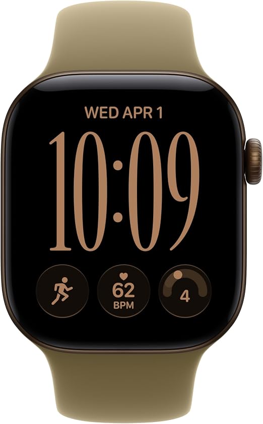 Apple Watch S12 GPS 42mm Dark Bronze Aluminium Case with Olive Sport Band, M/L