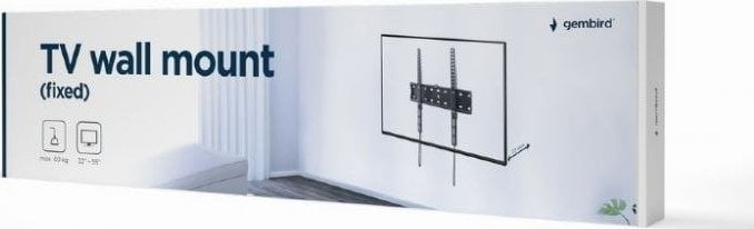 Mbajtëse muri për TV Gembird WM-55F-02, 32"-55", 40 kg, e zezë