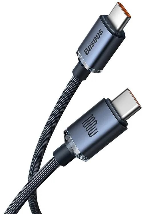 Kabllo karikimi / të dhënash Baseus Crystal Shine Series USB-C - USB-C, 100W, 1.2m, e zezë