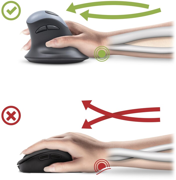 Maus vertikal YENKEE ErgoSnug, i hirtë