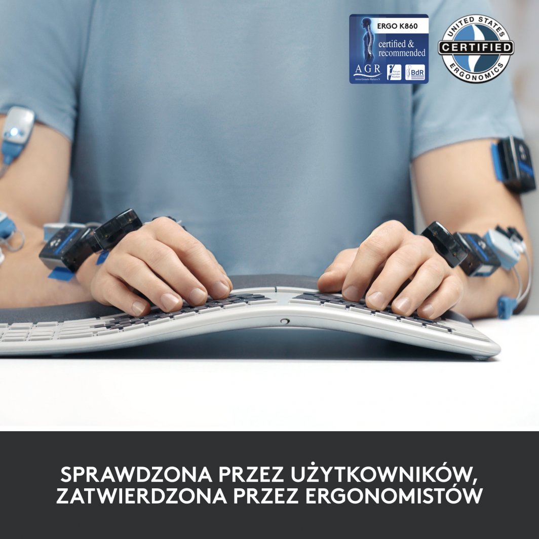 Tastierë Logitech Ergo, wireless, US INTL, grafit