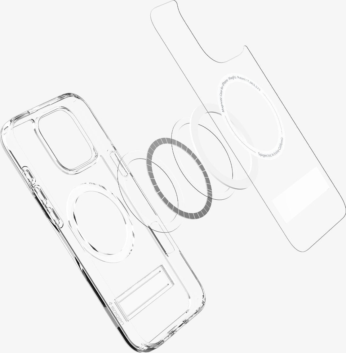 Mbështjellës telefoni Spigen Ultra Hybrid S MagSafe, për iPhone 16 Pro Max, transparent
