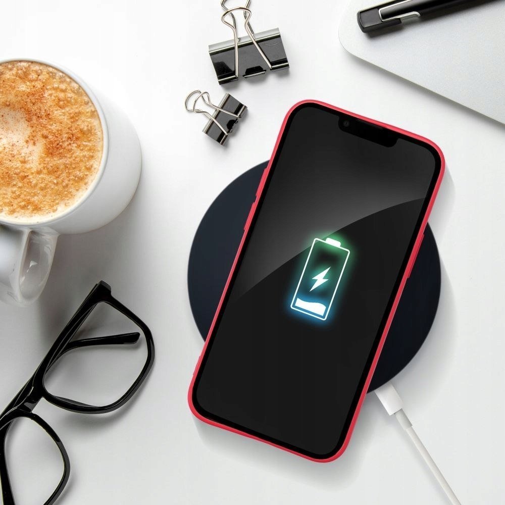 Mbulesë telefoni Forcell Soft për iPhone 15 Pro, silikoni, e kuqe