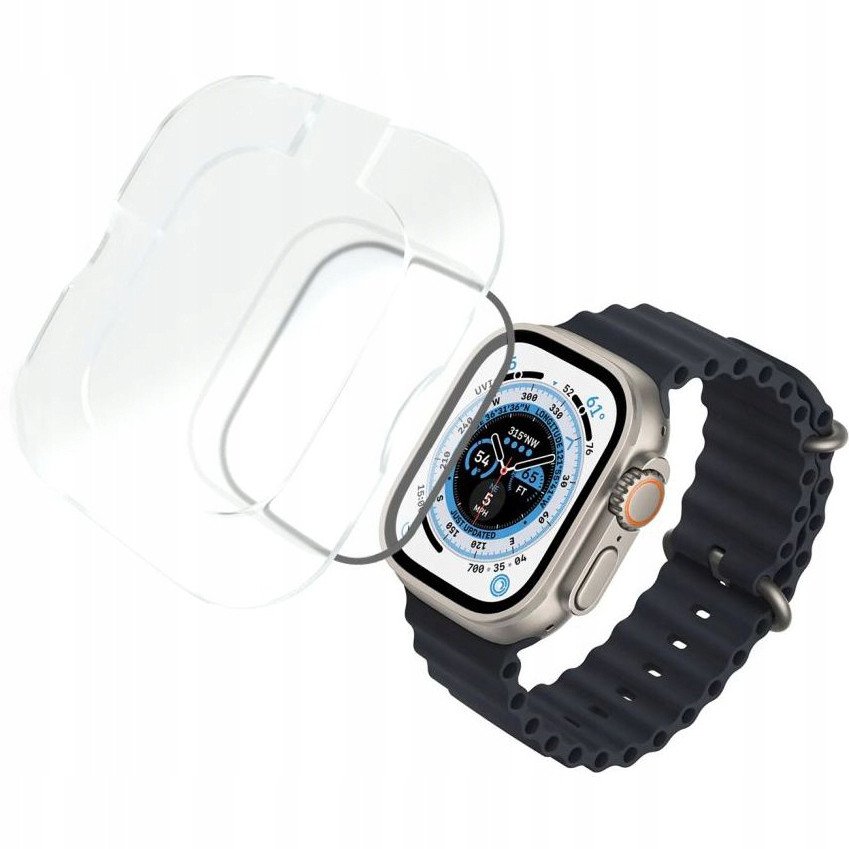 Xham mbrojtës FIXED Armor për Apple Watch Ultra 49mm, me aplikues, i zi