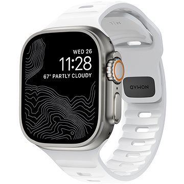 Rrip sportiv për Apple Watch, 46mm 49mm, FKM, i bardhë