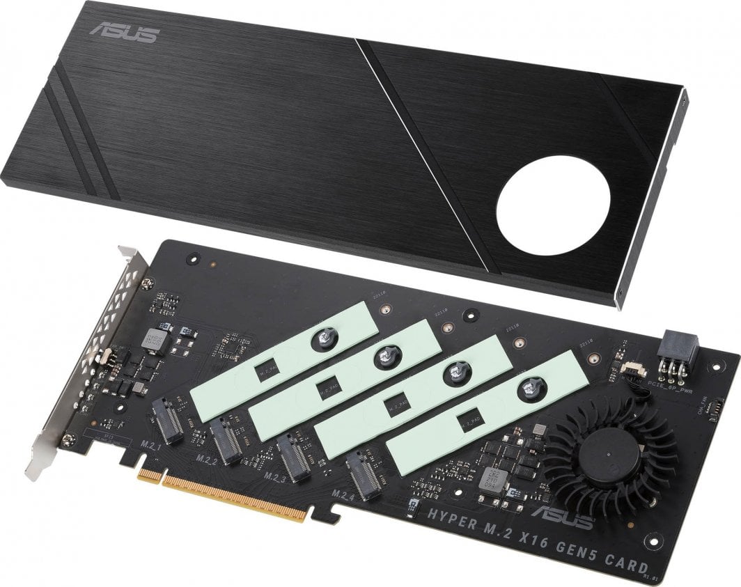 Përshtatës Asus Hyper M.2 x16 Gen5, PCI Express 5.0 x16, 4x M.2 PCIe NVMe