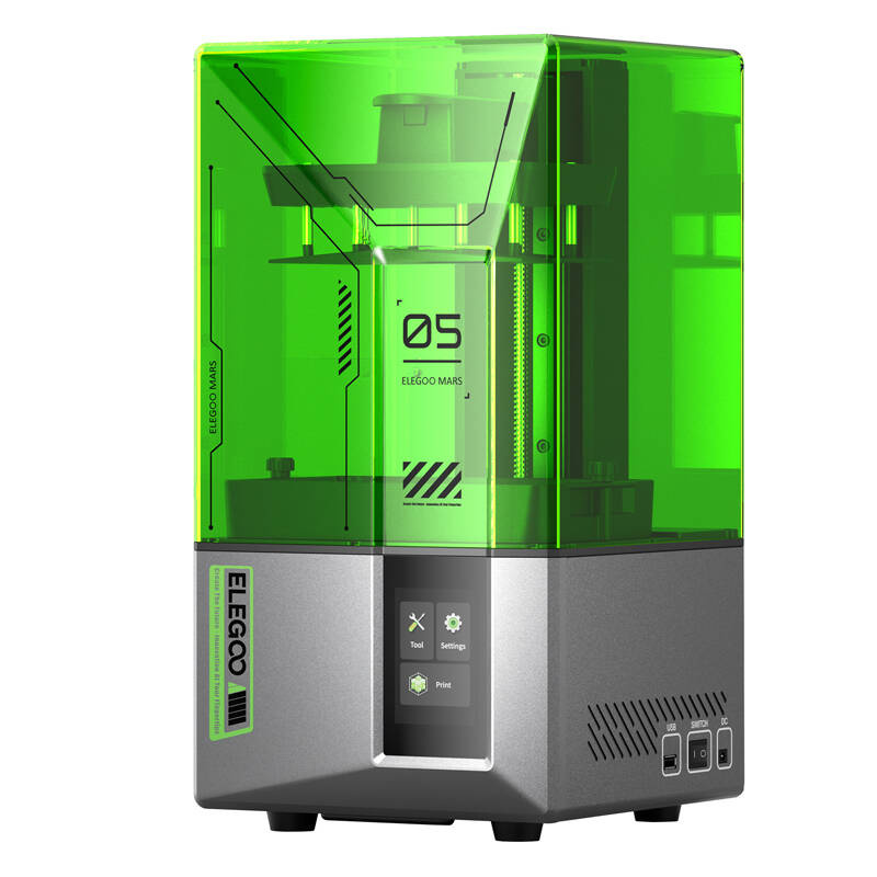Printer 3D Elegoo Mars 5, SLA, LCD 4K, vetë-nivelues, jeshil