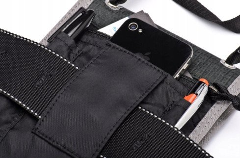 Mbajtëse kredencialesh DICOTA Credential Holder Short, transparente, me litar rreth qafe, e zezë