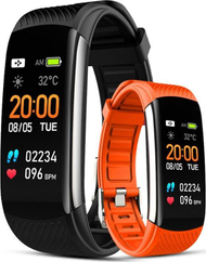 Smartwatch Giewont GW200-9, ekran i madh, dy rripa, i zi dhe portokalli