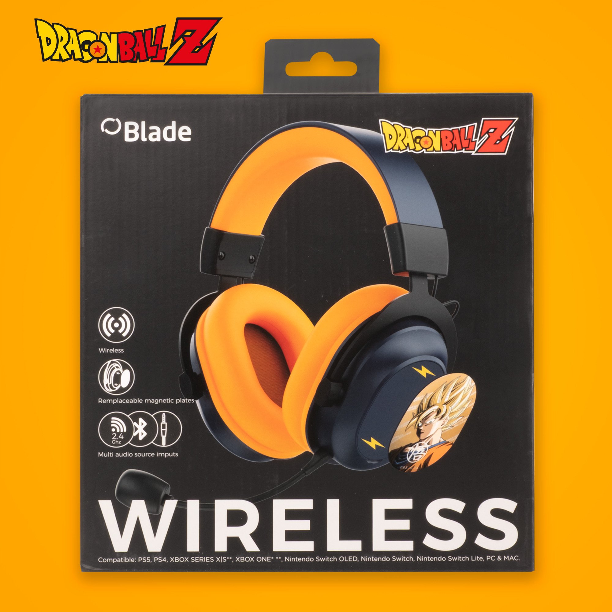 Kufje gaming Dragon Ball Z Wireless, pa tela, me LED, të zeza
