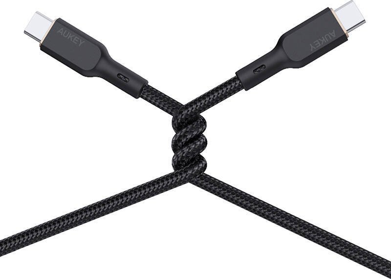 Кабел USB-C во USB-C Aukey CB-KCC101, 1 m, 100 W PD, црн