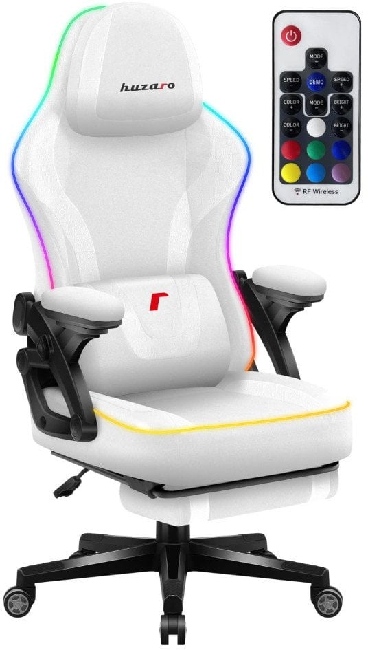Karrige gaming Force 4.6 RGB, rrjetë, me mbështetëse këmbësh, e bardhë
