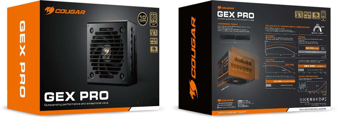 Furnizues energjie COUGAR GEX PRO, 650W, ATX 3.1, 80 Plus Gold, modular
