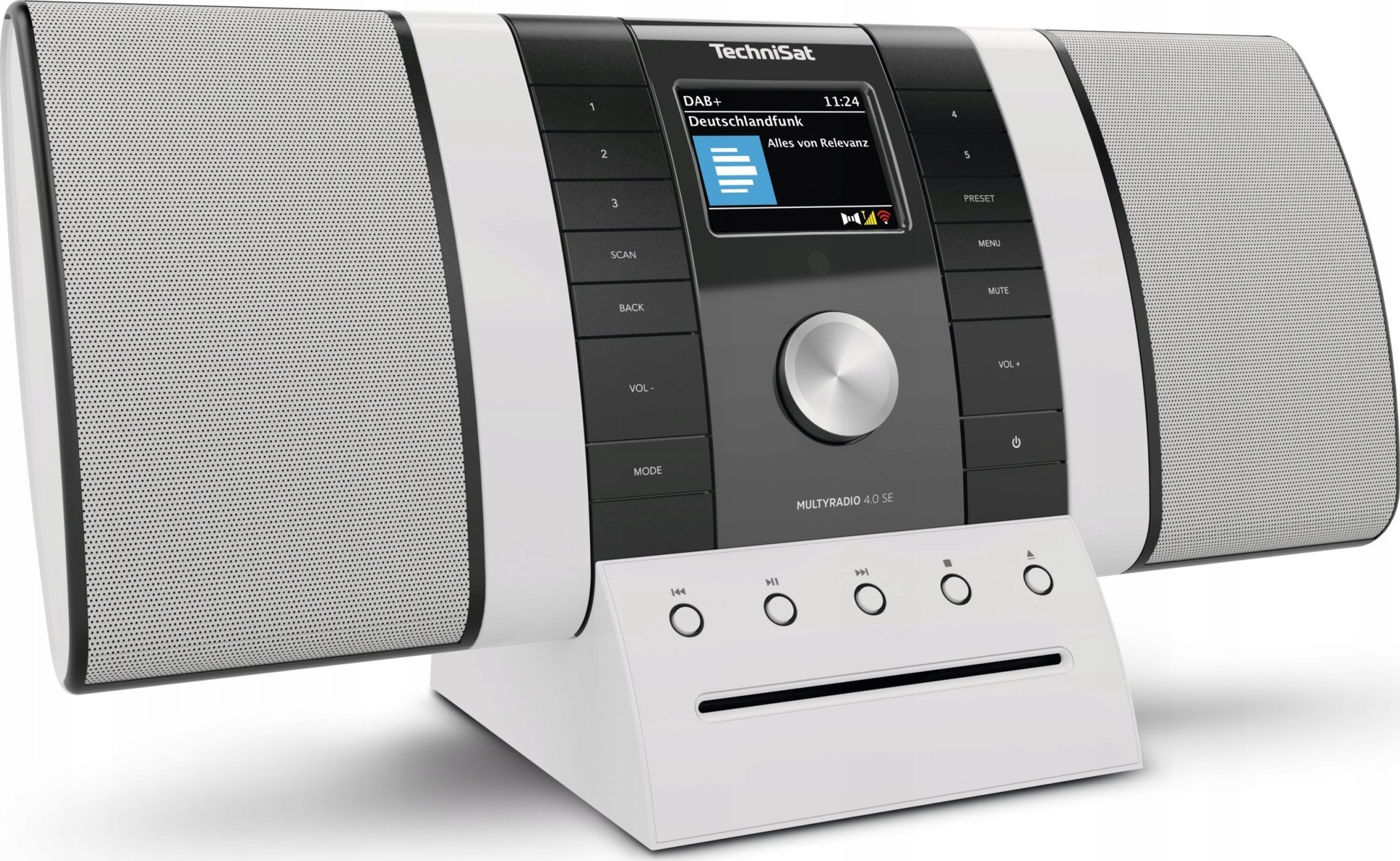 Radio DAB+ TechniSat Multyradio 4.0, CD MP3, Bluetooth WLAN, gri bardhë