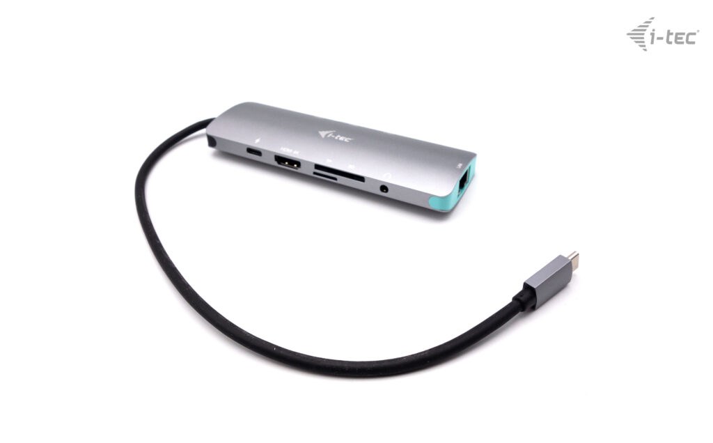 Stacion lidhës i-tec Metal USB-C Nano, HDMI 4K, 100W, i argjendtë