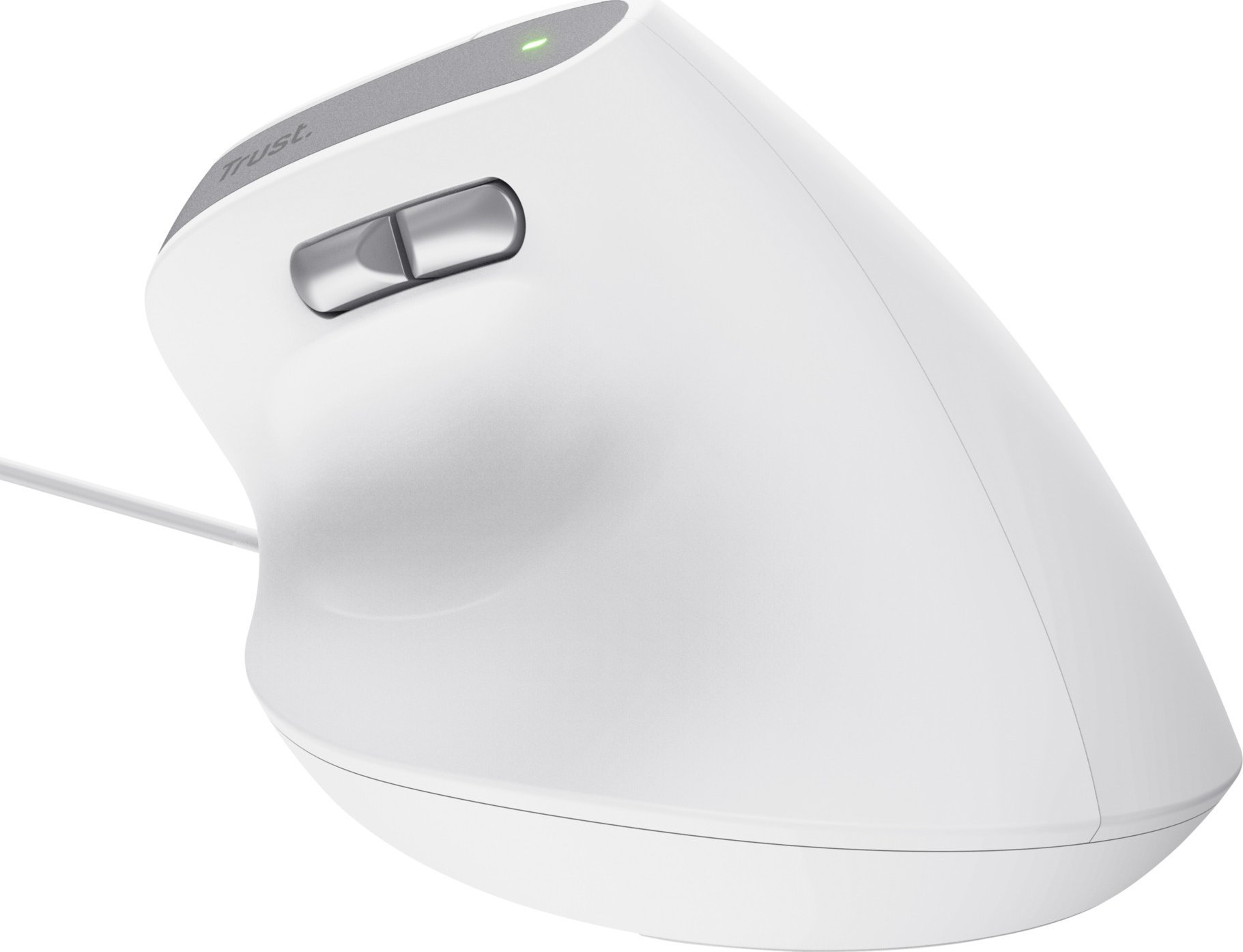 Maus ergonomik Trust Bayo II, me kabllo, 2400 DPI, i bardhë