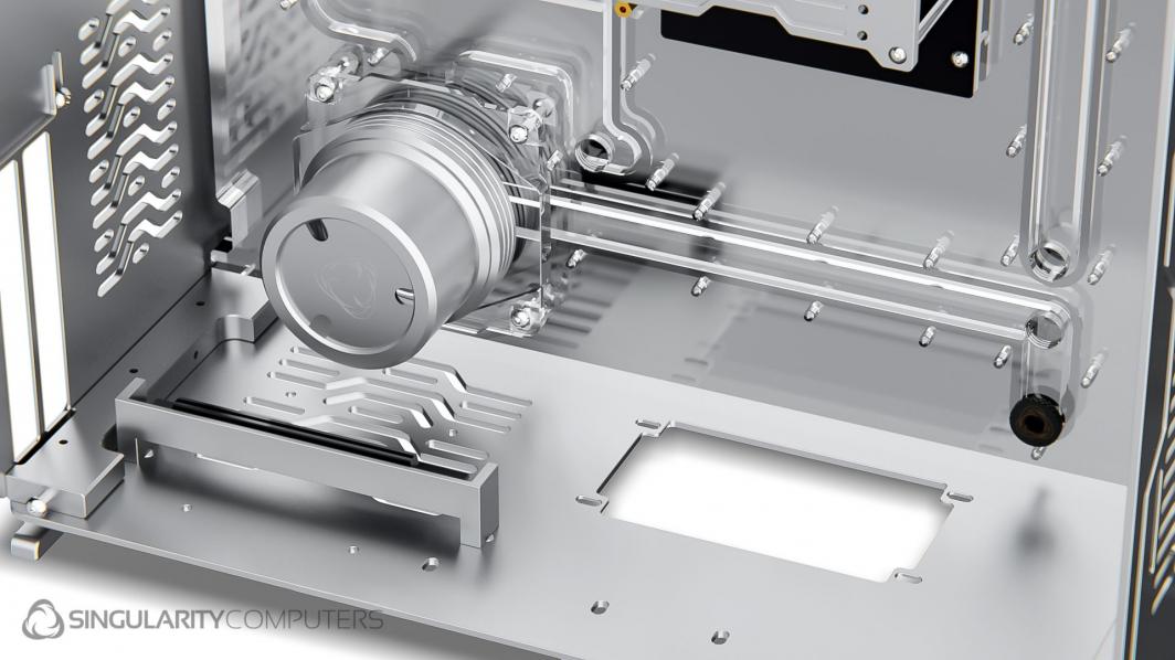 Kasë Singularity Wraith, e argjendtë, Midi Tower