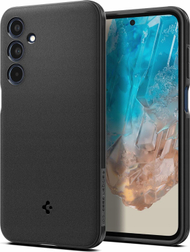 Mbulesë telefoni Spigen Essential SandBlast për Samsung Galaxy M35 5G, rezistente ndaj goditjeve, e zezë