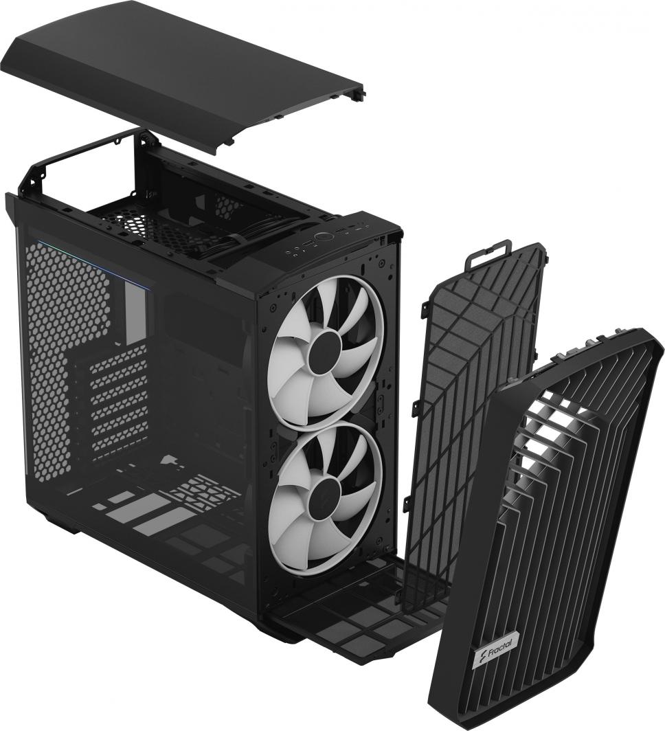 Куќиште за компјутер Fractal Design Torrent Compact RGB, Црна TG Light Tint, Midi Tower