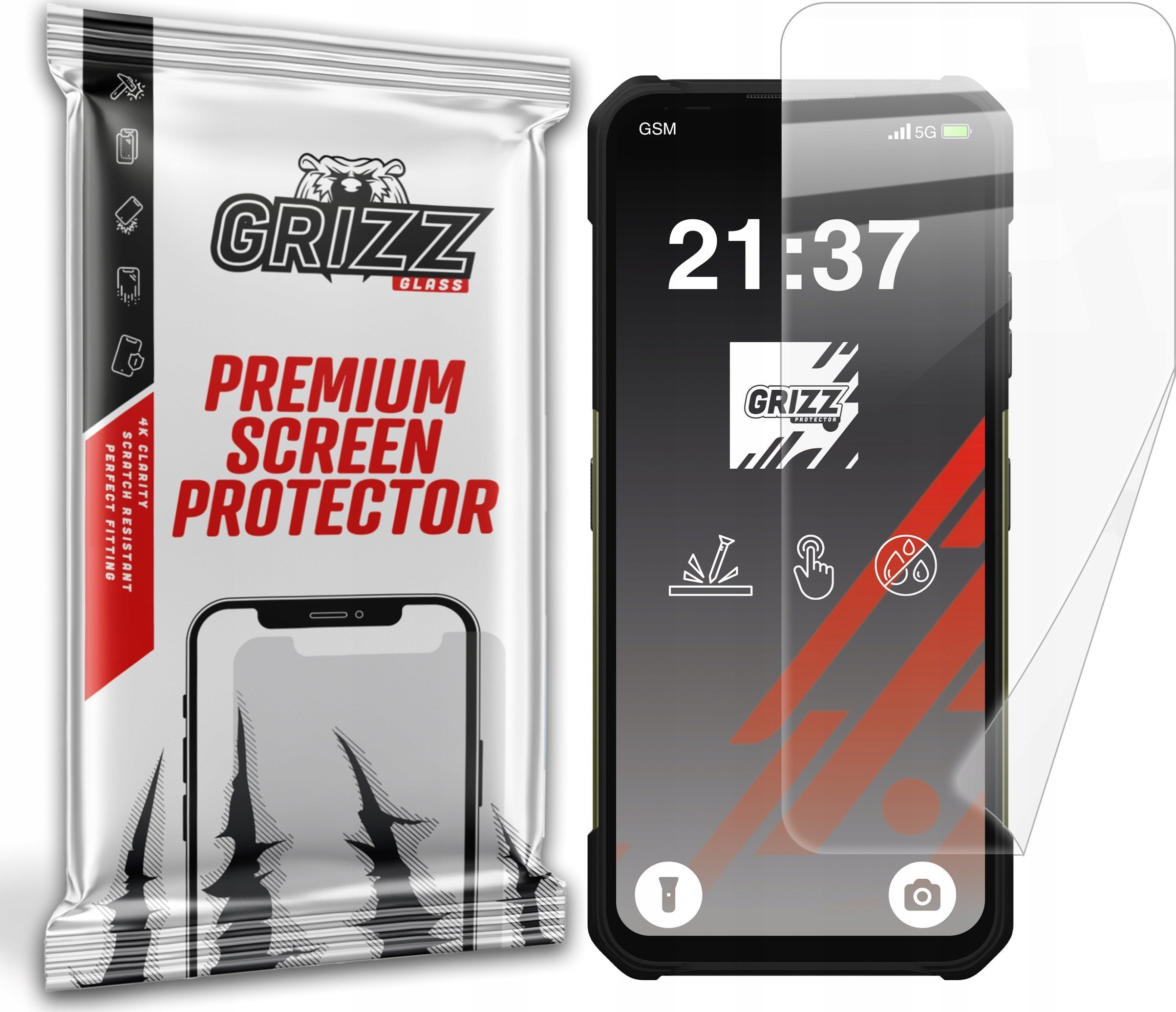 Mbrojtëse ekrani qeramike Grizz për Hammer Construction 2 5G, transparente