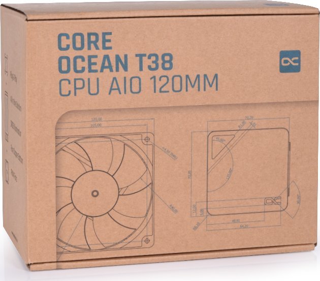 Ftohës uji për procesor Alphacool T38, radiator 12 cm, RGB, i zi