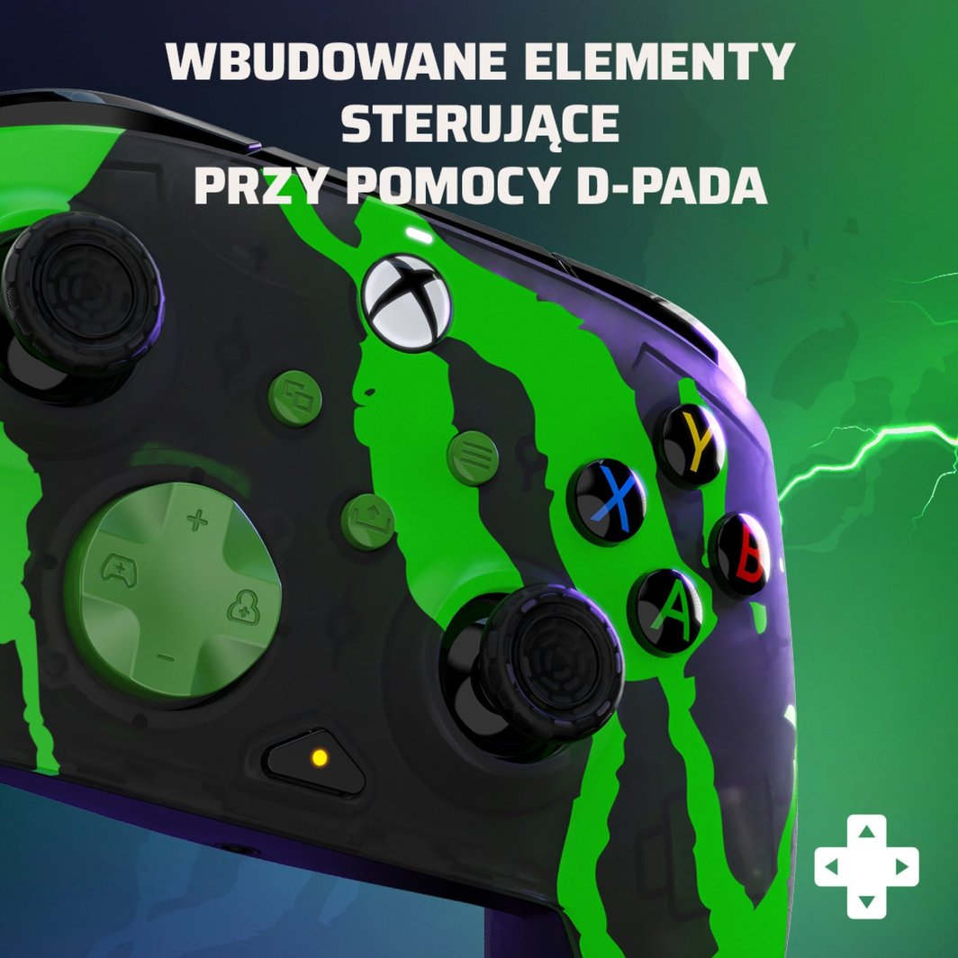 Kontroller PDP XS Rematch, me kabllo, i zi / i gjelbër
