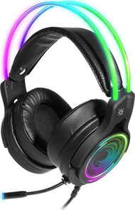 Kufje gaming Defender Cosmo Pro, me kabllo, LED RGB, të zeza