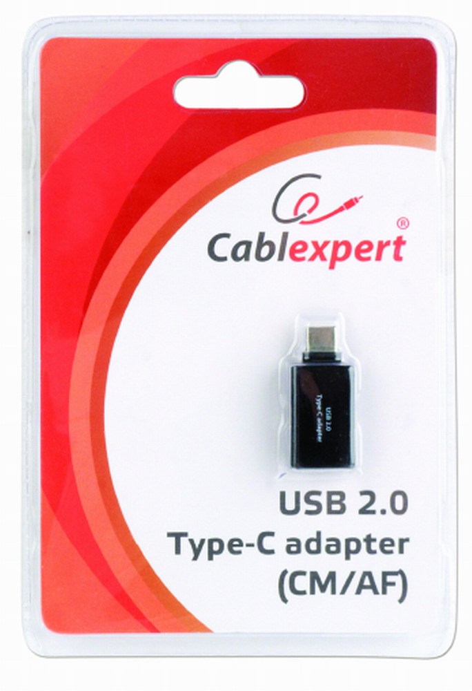 Përshtatës USB Gembird A USB C mashkull në USB A femër, i zi