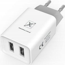 Полнач приклучок Maxximus Urban, 2.1A, 2x USB со кабел Type C, бел
