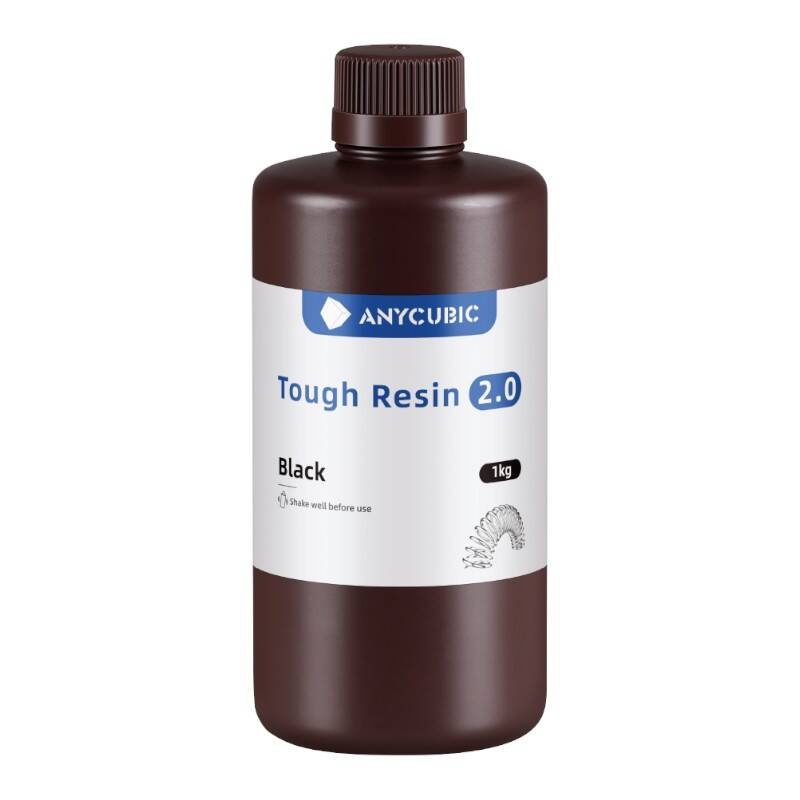 Rrëshirë 3D ANYCUBIC Tough Resin 2.0, 1kg, rezolucion i lartë, e zezë