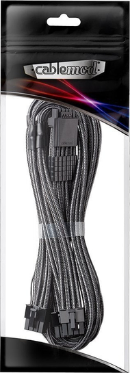 Kabllo PCIe CableMod C Series Pro ModMesh 12VHPWR, 16 pin në 3x 8 pin, 600mm, gri karbon
