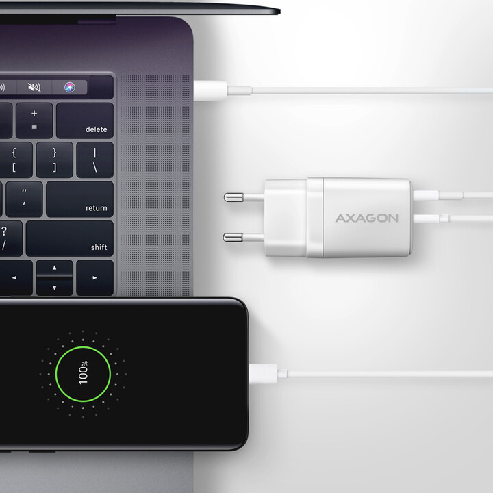 Karikues AXAGON ACU-PQ30, USB-A, USB-C, PD, QC4+, 30W, i bardhë