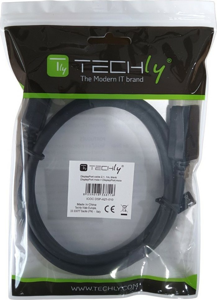 Kabllo DisplayPort Techly ICOC DSP A21 010, 1m, e zezë