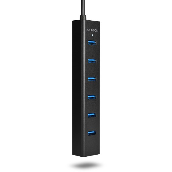 Qendër USB Axagon HUE-SA7BP, 7x USB-A 3.0, 2A, e hirtë