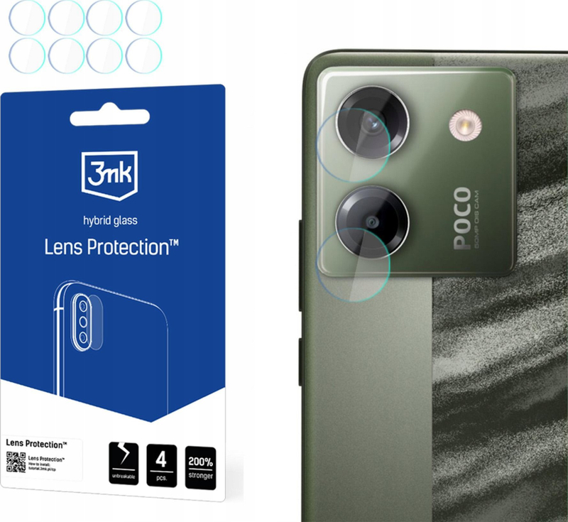 Mbrojtës kamerë 3mk Lens Protection për Poco M7 Pro 5G, xham hibrid, transparent