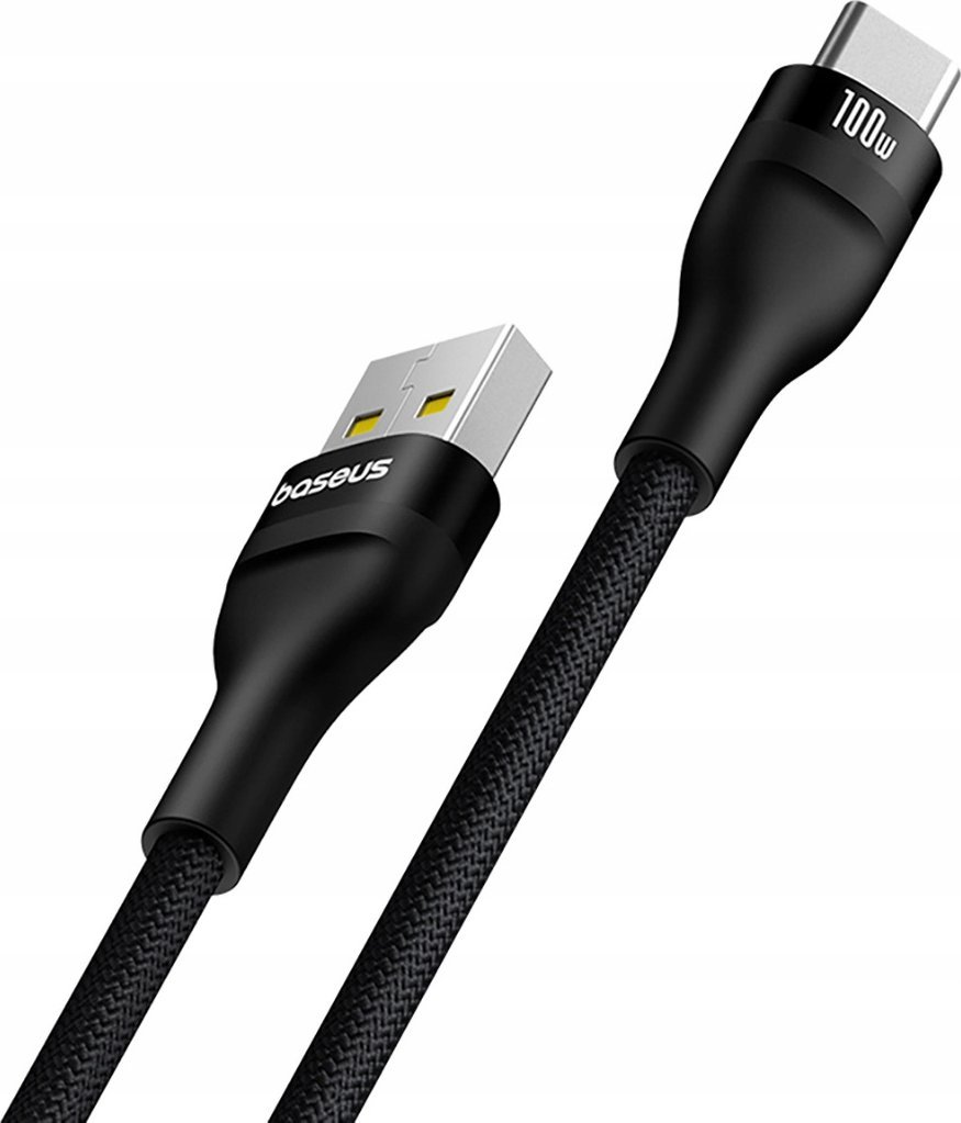 Kabllo karikimi Baseus Flash 2, USB në USB C, 100W, 2m, e zezë