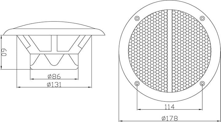 Altoparlant tavanor Blow WS-180, 6.5", 80W, i bardhë