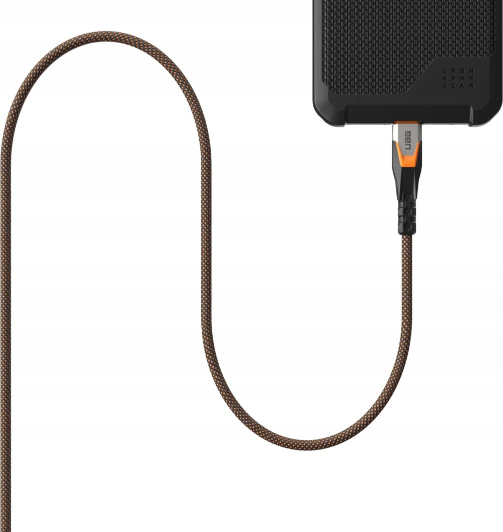Кабел USB C Урбан Армор Геар 9B4415114097, USB 3.2 Gen 2x2, 0.75 m, црно портокалов