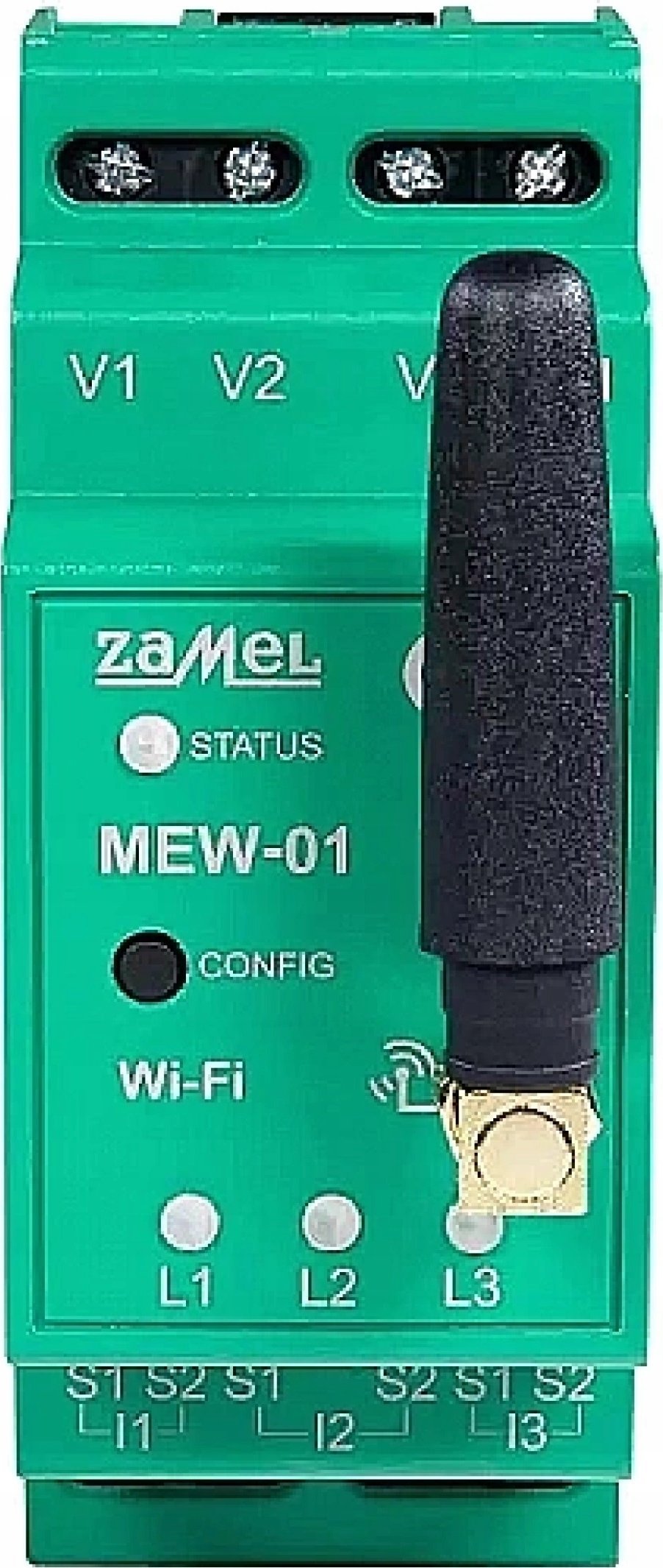 Monitor trefazor energjie Zamel MEW-01 MRP, Wi-Fi, për shinë DIN, i bardhë
