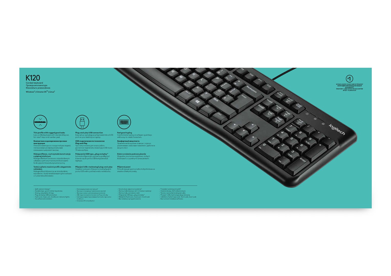 Tastierë Logitech K120, USB, e zezë