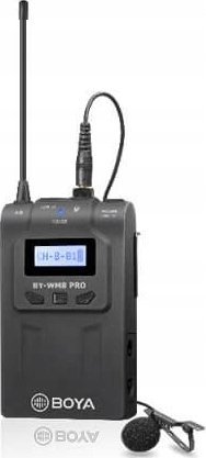 Mikrofon lavalier wireless BOYA BY-WM8 PRO, sistem UHF, për iPhone Android DSLR PC, i zi