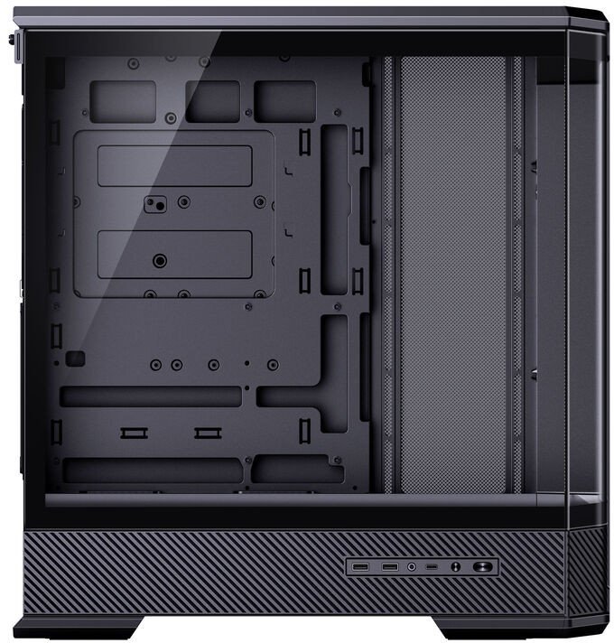 Kabinet kompjuteri Jonsbo D400 Mid Tower, ATX, xham i temperuar, i zi