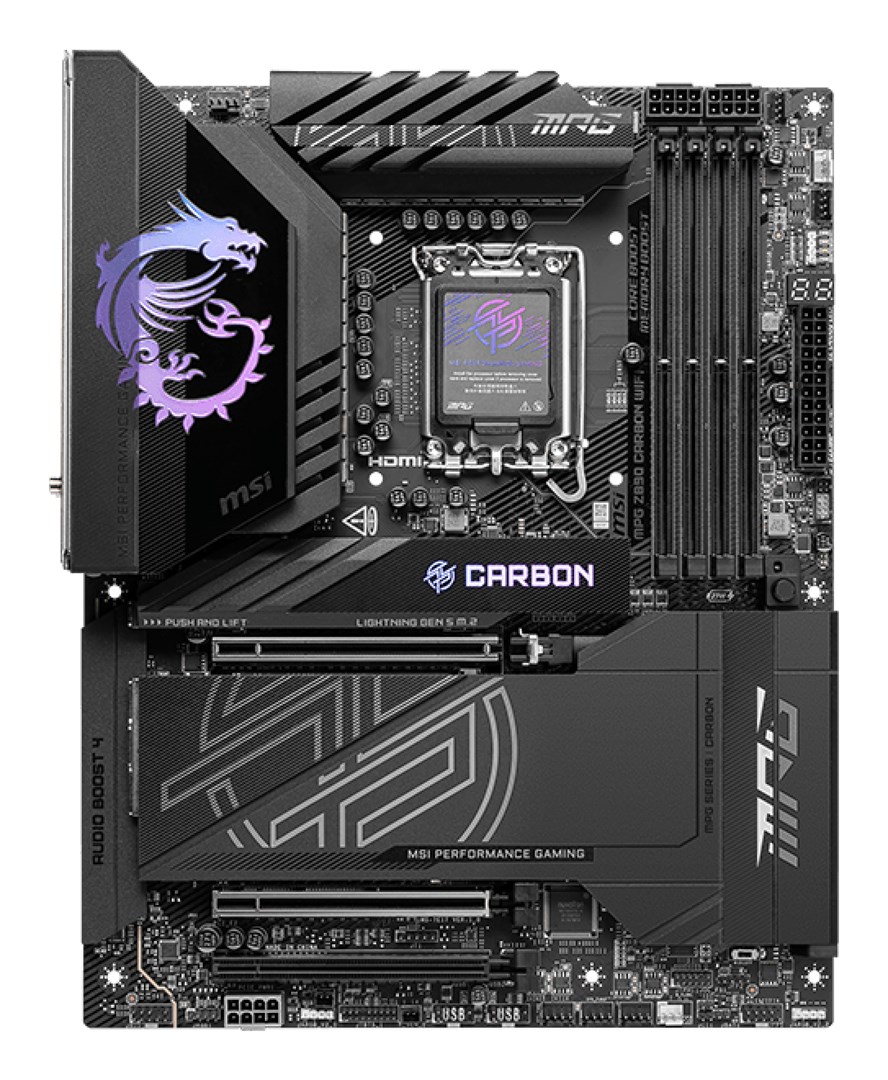 Pllakë amë MSI MPG Z890 CARBON WIFI, Intel Z890, LGA 1851, DDR5, ATX, e zezë