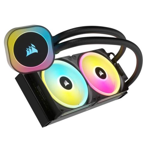 Ftohës likuid CPU Corsair iCUE LINK H100i RGB, radiator 240mm, 2x QX120 RGB, i zi