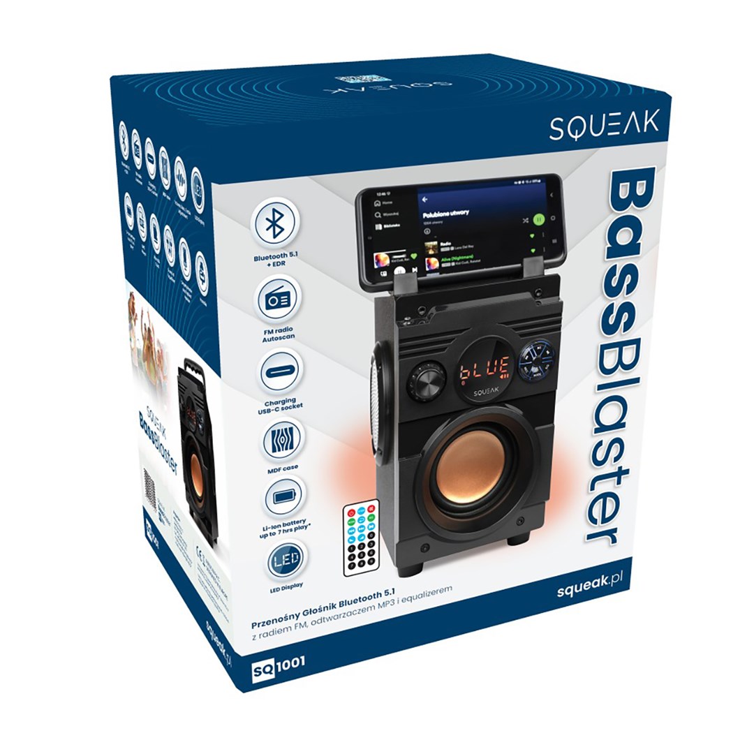 Altoparlant Squeak Bassblaster, Bluetooth 5.1, i zi