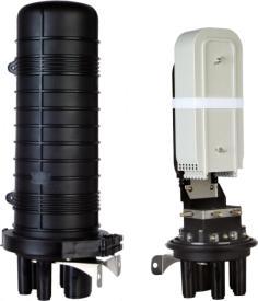 Kuti vertikale fibrash optike Alantec FOM-72K, deri 72 nyje, set i kompletuar, e zezë