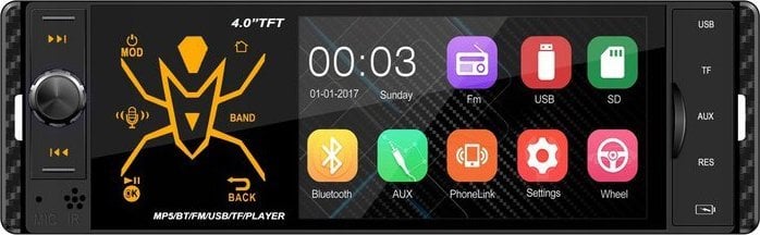 Radio makine Blow Spider 4CAL, 4", Bluetooth, RDS RGB, e zezë