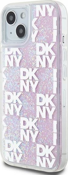 Mbrojtëse telefoni DKNY Liquid Glitter Multilogo, për iPhone 15 14 13, TPU PC, rozë